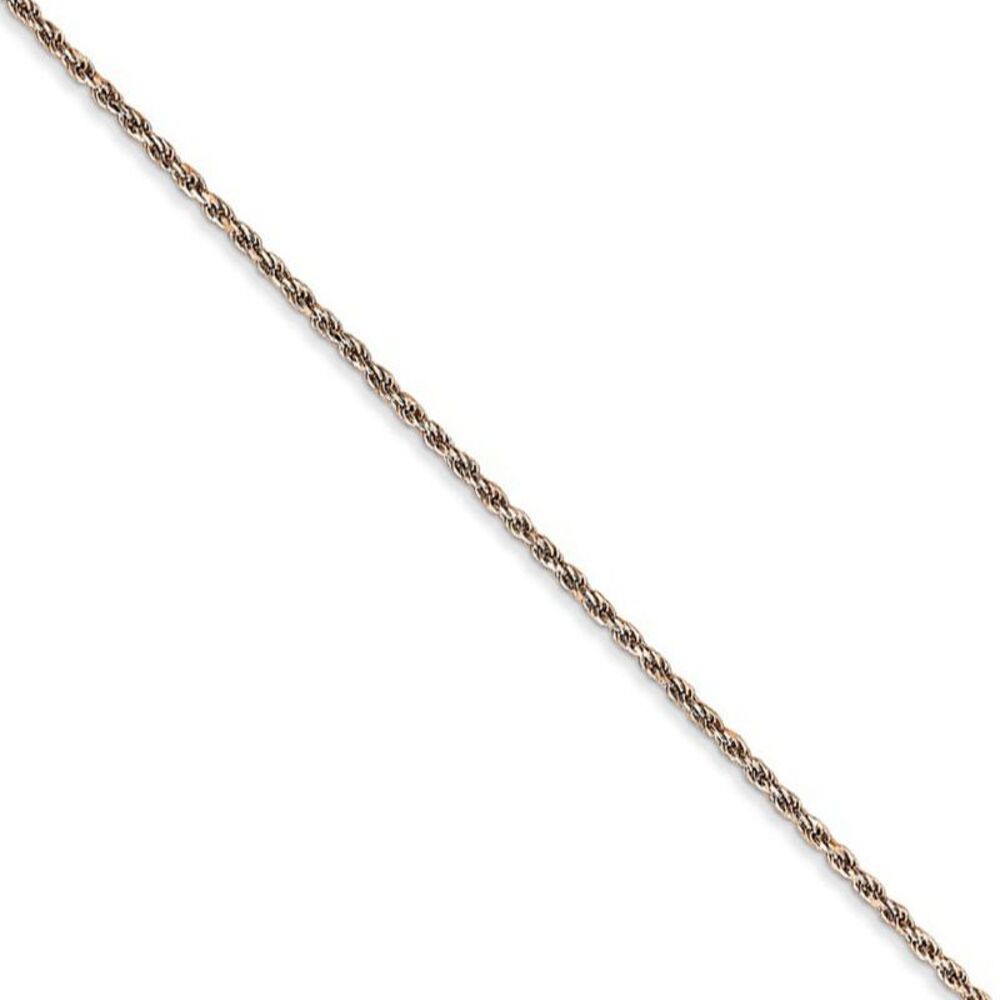 1mm, 14 Karat Rose Gold, Diamond-Cut Rope Chain - 24 inch